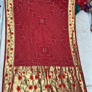 Crimson Red Floral Paithani (BFP-03)