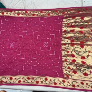 Festive Pink Bloom Paithani Bandhani Saree(BFP-06)