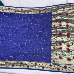 Classic Royal Blue Paithani Bandhani Saree (BFP-07)