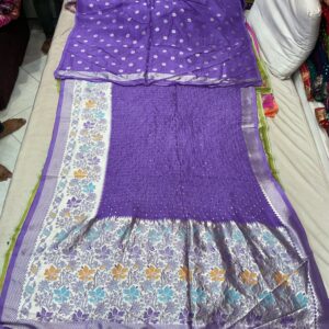 Premium Paithani Bandhani Exclusive Saree - Lovander (BPE-02)