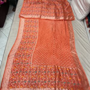 Premium  Paithani Bandhani Exclusive Saree - Pastel Orange (BPE-06)