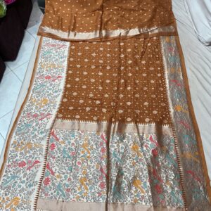 Premium Paithani  Bandhani Exclusive Saree - Vintage Brown (BPE-07)