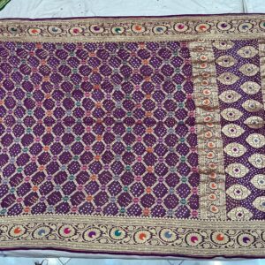 Premium Pure Meenakari Dupatta - Dark Wine(PMD-01)
