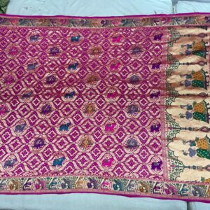 Premium Pure Meenakari Dupatta - Festive Rani Pink (PMD-02)