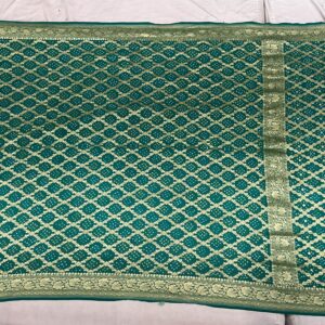 Premium Pure Meenakari Dupatta – Forest Green (PMD-05)