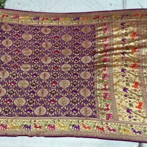 Premium Pure Meenakari Dupatta - Vintage Magenta(PMD-06)