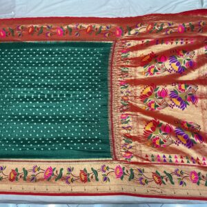 Bandhani Flower Paithani Saree - Style 3