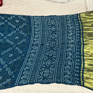 Premium Pure Silk Bandhani Saree - Peacock Blue (PSB-01)