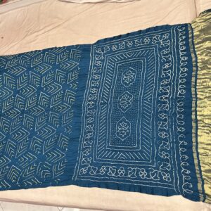 Premium Pure Silk Bandhani Saree - Teal Blue (PSB-07)