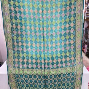 Premium Pure Bandhani Meenakari Saree - Sea Green (MPB-02)