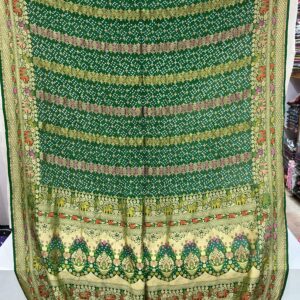 Premium Pure Bandhani Meenakari Saree - Leaf Green (MPB-04)