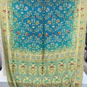 Premium Pure Bandhani Meenakari Saree - Peacock Blue (MPB-05)