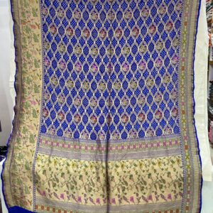 Premium Pure Bandhani Meenakari Saree - Royal Violet Blue (MPB-07)