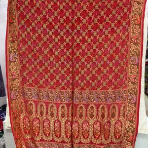 Premium Pure Bandhani Meenakari Saree - Heritage Red (MPB-08)