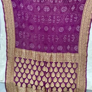Premium Pure Banarasi Rai Bandhani - Elegant Purple (BRB-02)