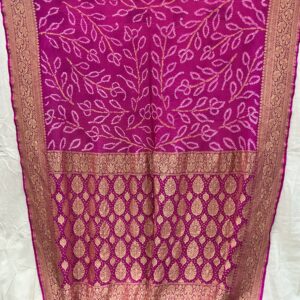 Premium Pure Banarasi Rai Bandhani -  Rich Pink (BRB-03)