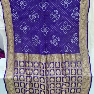 Premium Pure Banarasi Rai Bandhani - Jamun (BRB-05)