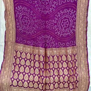 Premium Pure Banarasi Rai Bandhani - Deep Violet (BRB-06)