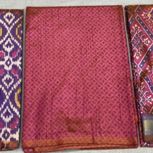 Premium Patola Print Dress Material - Lovander & Wine(PTD-02)