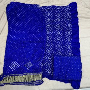 Premium Pure Gajji Silk Dress Material - Royal Blue (GSD-02)