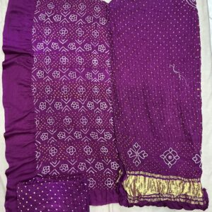Premium Pure Gajji Silk Dress Material - Imperial Purple (GSD-06)