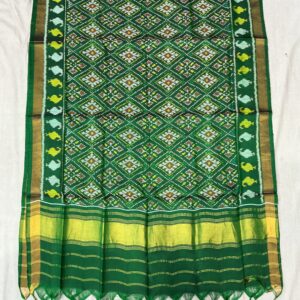 Pure Silk Patola Dupatta - Emerald Green (PPD-05)