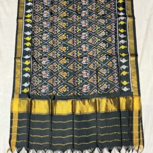 Pure Silk Patola Dupatta - Midnight Black (PPD-06)