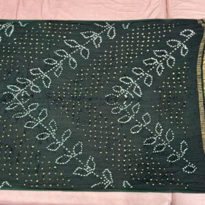 Premium Modal Silk Cross Ambadal Dupatta - Olive Black (MAD-02)