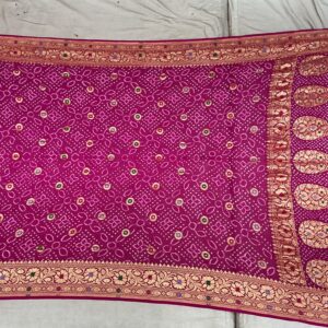 Premium Pure Georgette Dupatta - Festive Rose Pink (PGD-06)