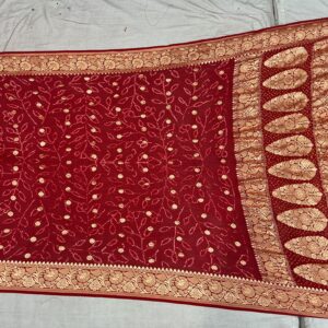 Premium Pure Georgette Dupatta - Crimson Red (PGD-08)