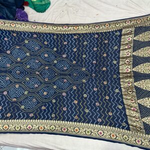 Pure Georgette Bandhani Dupatta - Indigo Blue (PGD-01)