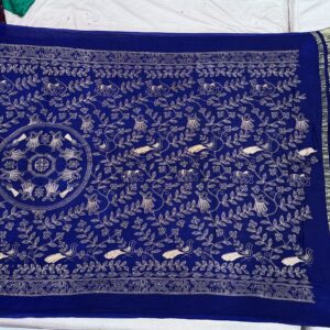 Premium Traditional Work Dupatta - Royal Blue (TWD-02)