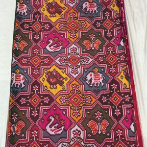 Premium Double Ikat Patola Saree - Classic Maroon (DIS-01)