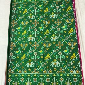 Premium Double Ikat Patola Saree - Emerald Green (DIS-02)