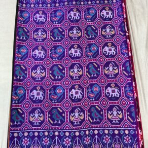 Premium Double Ikat Patola Saree - Deep Indigo Blue (DIS-03)