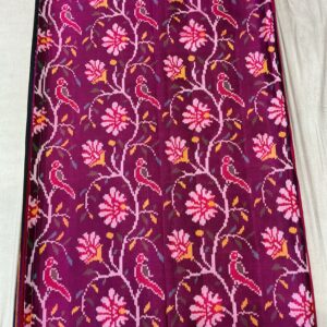 Premium Double Ikat Patola Saree - Festive Rani Pink (DIS-04)