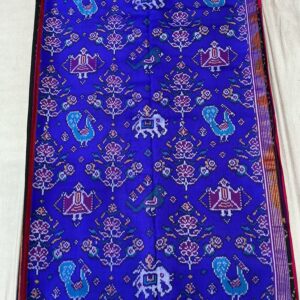 Premium Double Ikat Patola Saree - Ocean Blue (DIS-05)