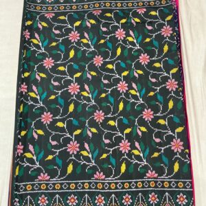 Premium Double Ikat Patola Saree - Black (DIS-07)