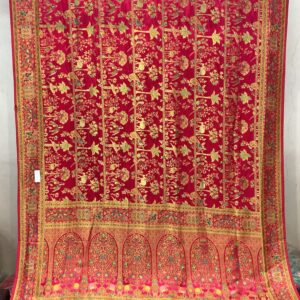 Premium Gajji Silk Zari Shela - Auspicious Red (GSS-02)