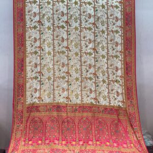 Premium Gajji Silk Zari Shela - Ivory Cream (GSS-03)