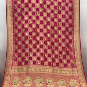 Premium Gajji Silk Zari Shela - Rose Peach (GSS-07)