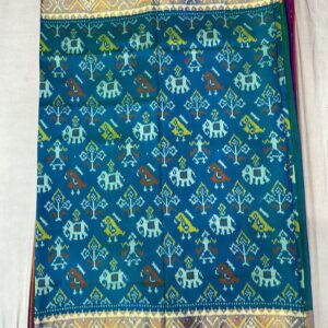Premium Pure Patola Silk Saree - Shaded Teal (PPS-07)