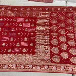 Premium Patola Golden Zari Saree – Heritage Red (PBG-02)
