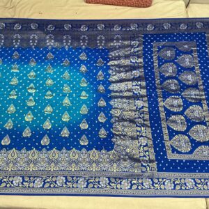 Premium Patola Golden Zari Saree – Sapphire Blue (PBG-06)