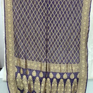 Premium Pure Banarasi Georgette Saree - Dark Purpule(PBG-03)