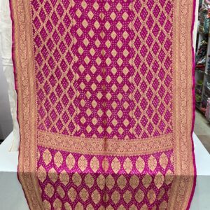 Premium Pure Banarasi Georgette Saree - Vibrant Magenta (PBG-04)