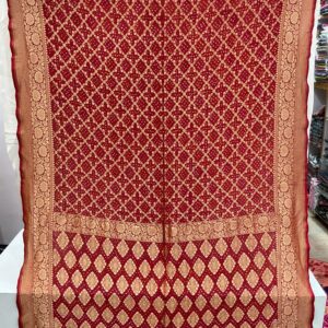 Premium Pure Banarasi Georgette Saree - Heritage Red (PBG-05)