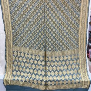 Premium Pure Banarasi Georgette Saree - Olive Grey (PBG-07)