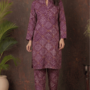 Elegant Deep Plum Readymade Traditional Suit Set (PRS-04)