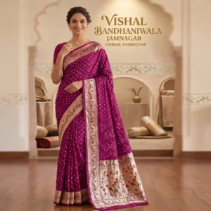 Lavender Purple Paithani Bandhani Saree (BFP-11)